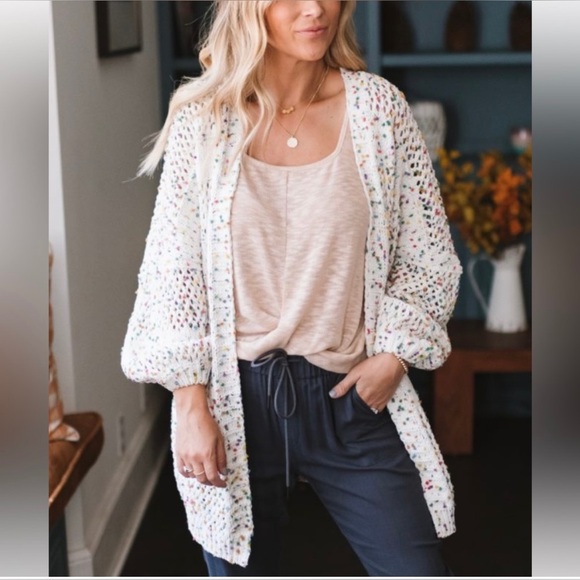 Amaryllis Women’s Chenille Confetti Cardigan Size XS Extra Small - Picture 4 of 8